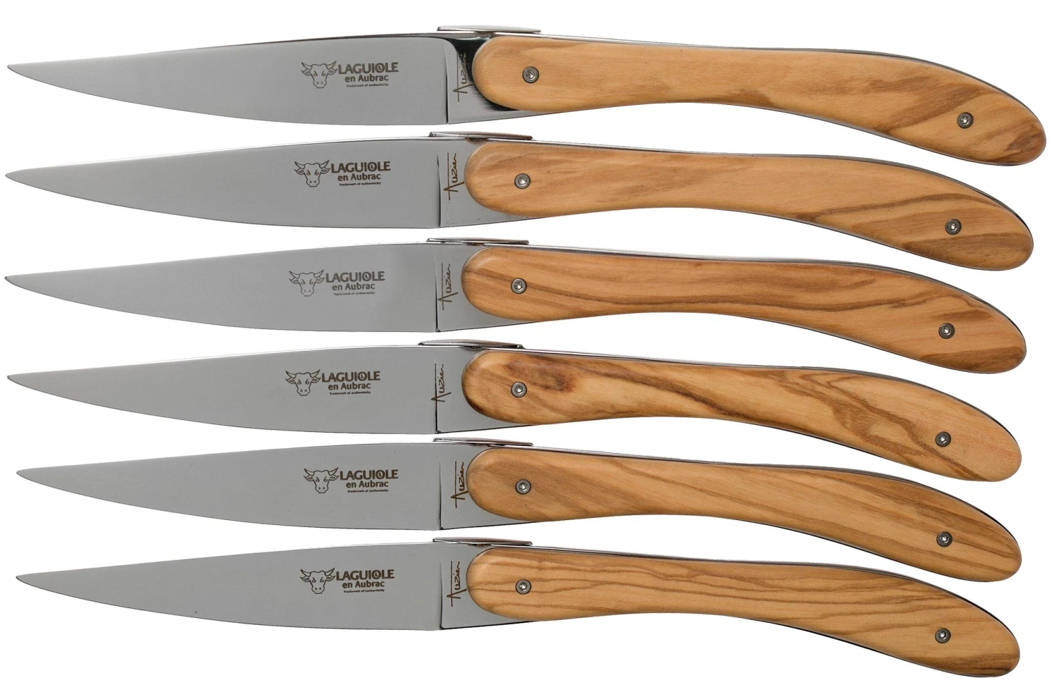Laguiole En Aubrac Ecir Set De Couteaux à Steak 6 Pièces En Bois D'olivier 1 Laguiole En Aubrac Ecir Set De Couteaux à Steak 6 Pièces En Bois D'olivier