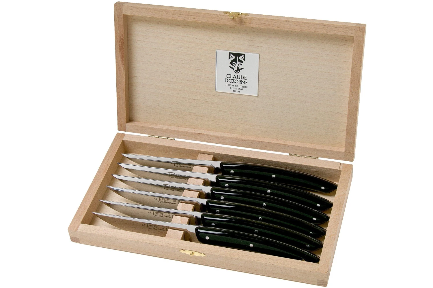 Claude Dozorme Le Thiers Coffret De Couteaux à Steak, 6 Pièces, Noir Poli 6 Claude Dozorme Le Thiers Coffret De Couteaux à Steak, 6 Pièces, Noir Poli - Image 6
