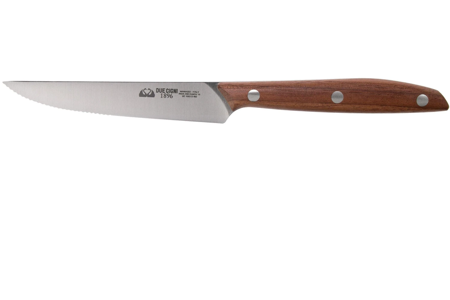 Due Cigni 1896, 2C1003DNO Couteau à Steak Dentelé 11 Cm, Bois De Noyer 1 Due Cigni 1896, 2C1003DNO Couteau à Steak Dentelé 11 Cm, Bois De Noyer