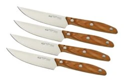 Due Cigni 1896 America DG2C1019OLSET4, Set De 4 Couteaux à Steak, Bois D'olivier