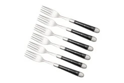 Forge De Laguiole FE62MINEB Set De 6 Fourchettes De Table, Mattes, Bois Débène