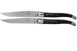 Forge De Laguiole T22MINTCNOI Black Micarta Couteaux à Steak Set De 2 Pièces