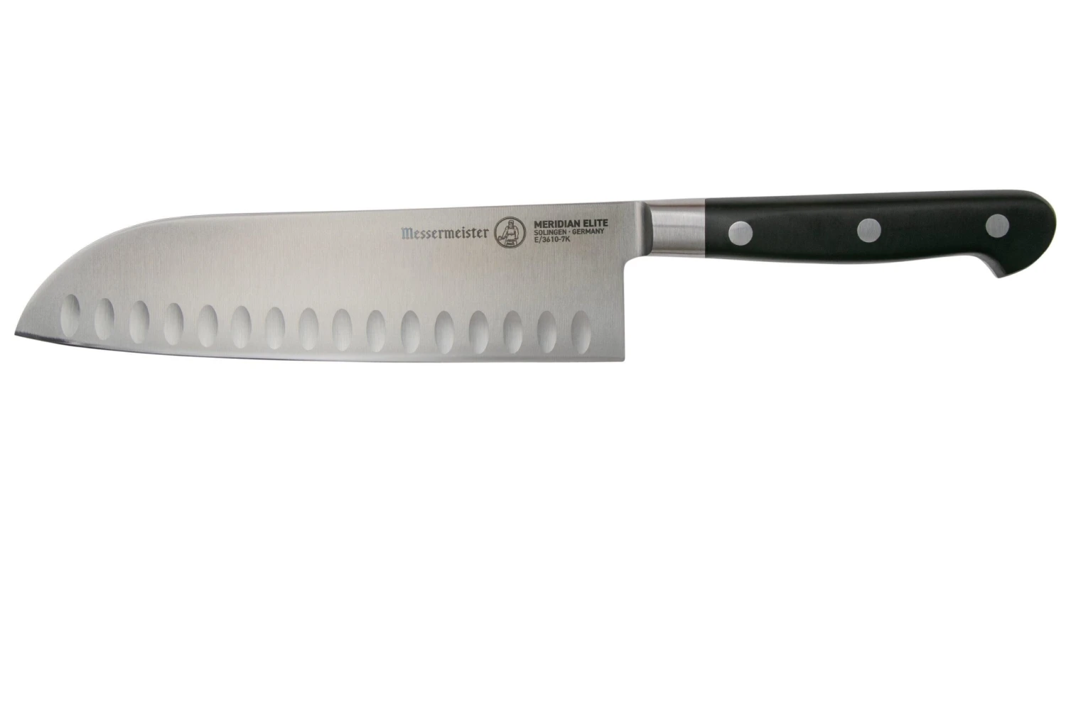 Messermeister Meridian Elite E-3610-7K Santoku à Alvéoles, 18 Cm 1 Messermeister Meridian Elite E-3610-7K Santoku à Alvéoles, 18 Cm
