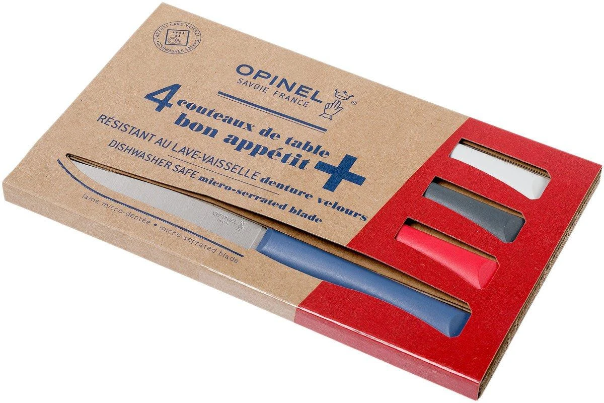 Opinel Bon Appetit+ Set De 4 Couteaux De Table, Primo, Lame Micro-dentée 2 Opinel Bon Appetit+ Set De 4 Couteaux De Table, Primo, Lame Micro-dentée - Image 2