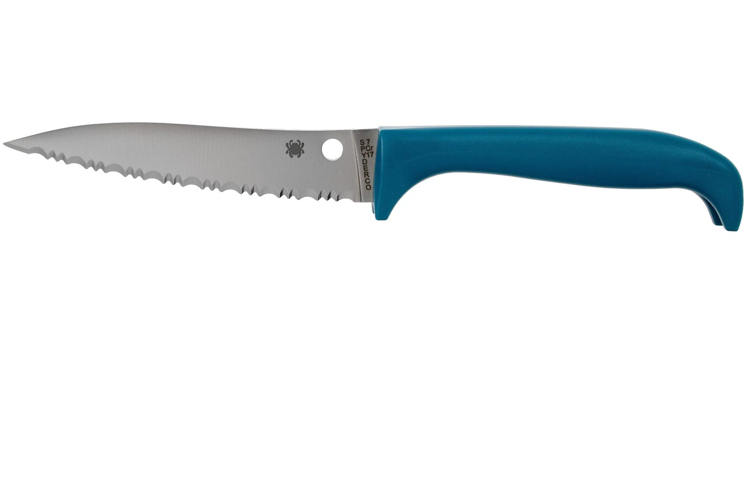Spyderco Counter Puppy Couteau à Tomates Dentelé Bleu, K20SBL 1 Spyderco Counter Puppy Couteau à Tomates Dentelé Bleu, K20SBL