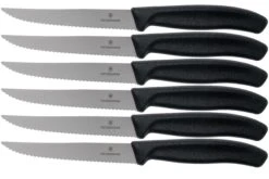 Victorinox SwissClassic 6.7233.6, Set De 6 Couteaux à Steak, Noir