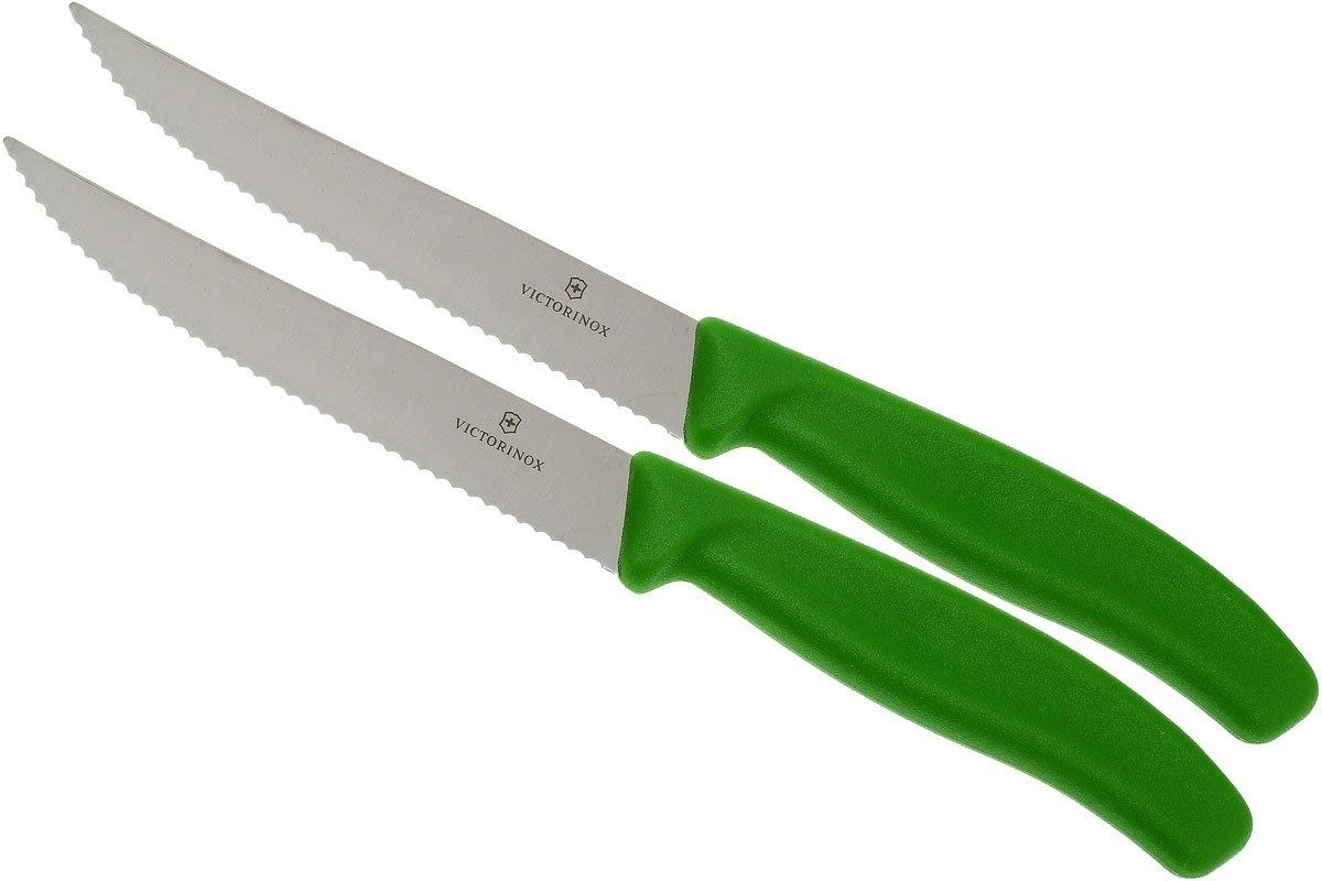 Victorinox SwissClassic Couteaux à Steak/pizza Vert, Set De 2, 6.7936.12L4B 1 Victorinox SwissClassic Couteaux à Steak/pizza Vert, Set De 2, 6.7936.12L4B
