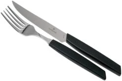 Victorinox Swiss Modern 6.9093.12W.12, Ménagère 12 Pièces Avec Couteau à Steak, Noir